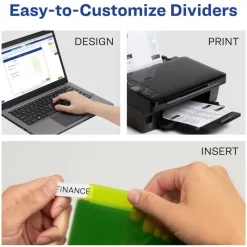 Avery Dividers for 3 Ring Binders, 5-Tab Binder Dividers, Two-Pocket Plastic Binder Dividers, Insertable Big Tab, Multicolor, 1 Set (11906)