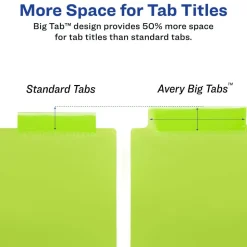 Avery Dividers for 3 Ring Binders, 5-Tab Binder Dividers, Two-Pocket Plastic Binder Dividers, Insertable Big Tab, Multicolor, 1 Set (11906)