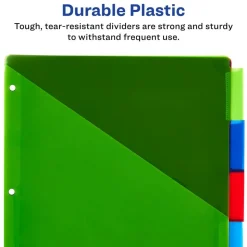 Avery Dividers for 3 Ring Binders, 5-Tab Binder Dividers, Two-Pocket Plastic Binder Dividers, Insertable Big Tab, Multicolor, 1 Set (11906)
