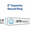 Avery Economy View 3 Ring Binder, 2" Round Rings, White, 1 Binder