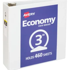 Avery Economy View 3-Ring Binder, 3" Round Rings, White