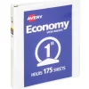 Avery Economy View 3-Ring Binder, 1" Round Rings, White