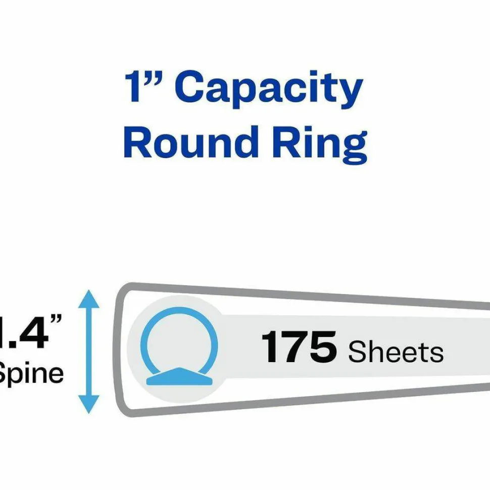 Avery Economy View 3-Ring Binder, 1" Round Rings, White