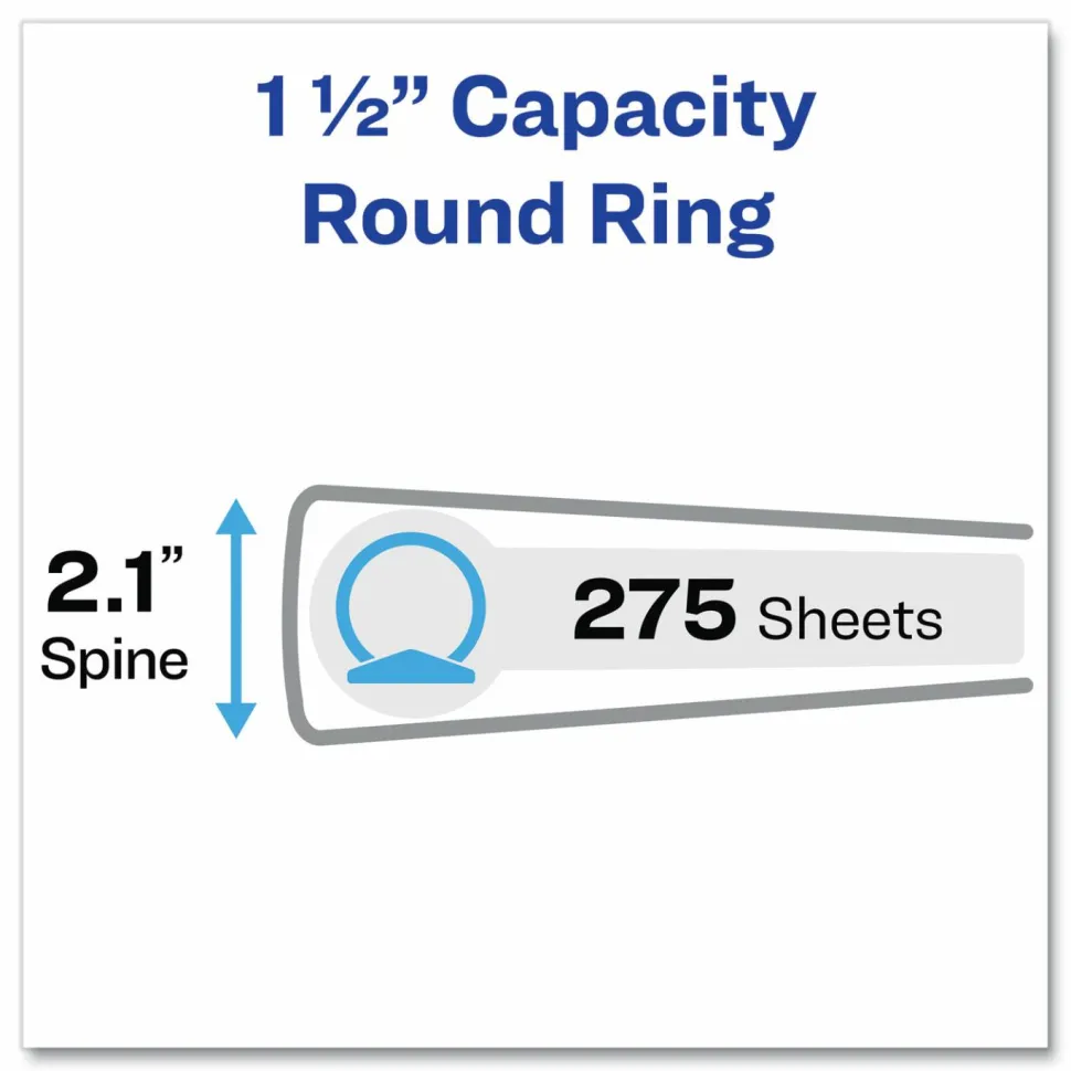 Avery Flexi-View 3-Ring Binder, 1 1/2" Round Rings, Navy