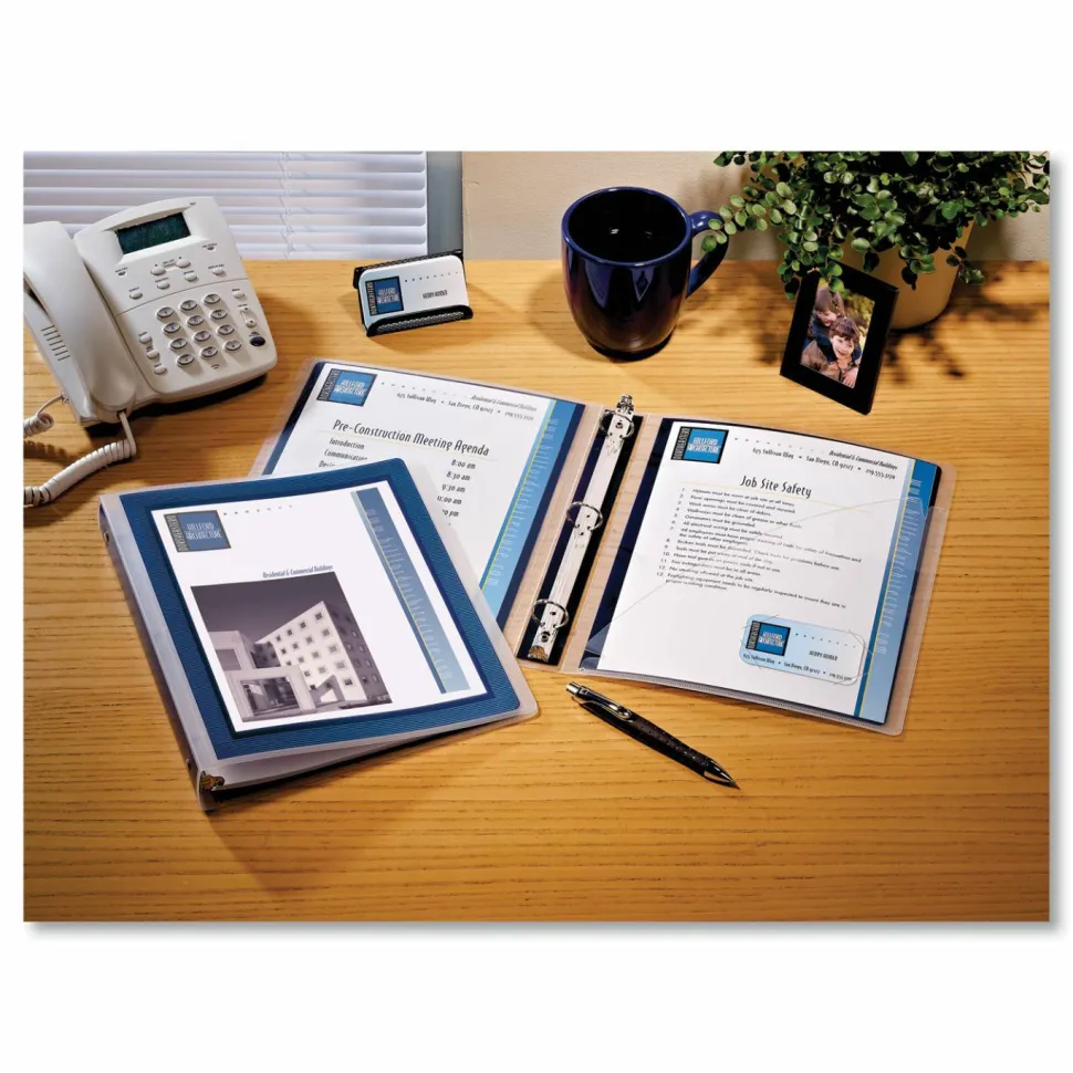 Avery Flexi-View 3-Ring Binder, 1 1/2" Round Rings, Navy