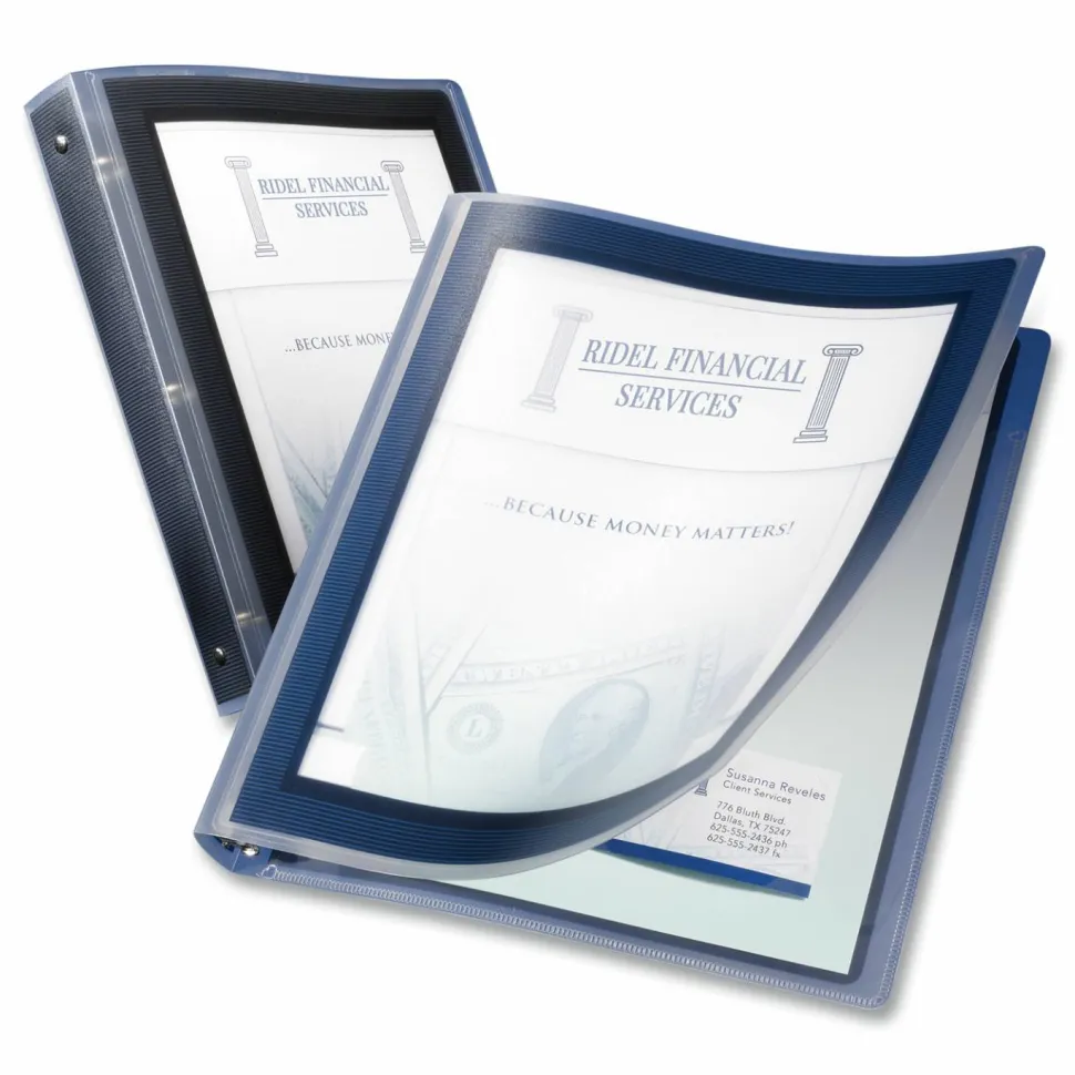 Avery Flexi-View 3-Ring Binder, 1 1/2" Round Rings, Navy