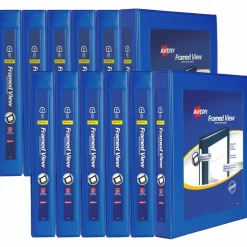 Avery Framed View Heavy-Duty Binders, 3 Rings, 1" Capacity, 11 x 8.5, Navy Blue, 12/Carton