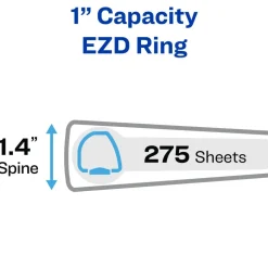 Avery Heavy-Duty Framed View 3-Ring Binder, 1" One Touch EZD Rings, Navy Blue, 1 Binder