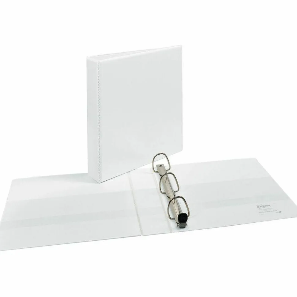 Avery Heavy-Duty View 3 Ring Binder, 1.5" One Touch EZD Rings, White, 1 Binder