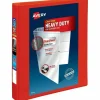 Avery Heavy-Duty View 3-Ring Binder With Locking One-Touch EZD Rings, 1" D-Rings, Red