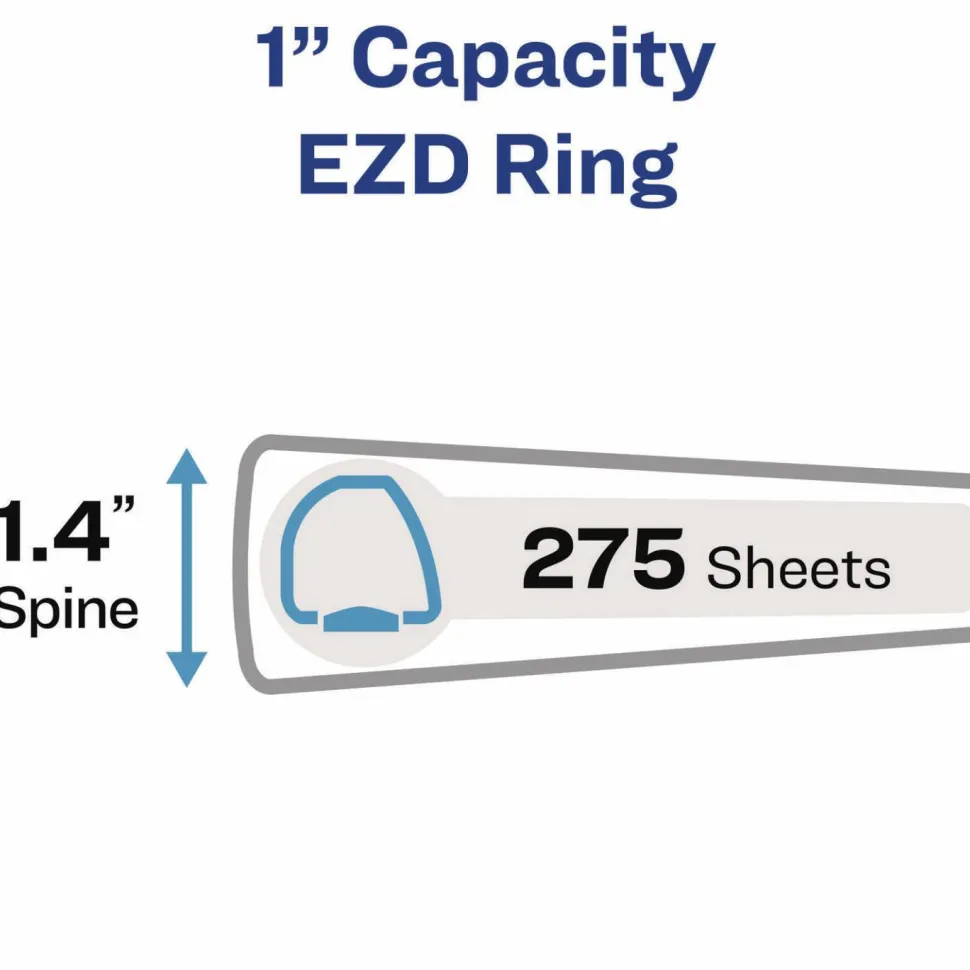Avery Heavy-Duty View 3-Ring Binder With Locking One-Touch EZD Rings, 1" D-Rings, Red