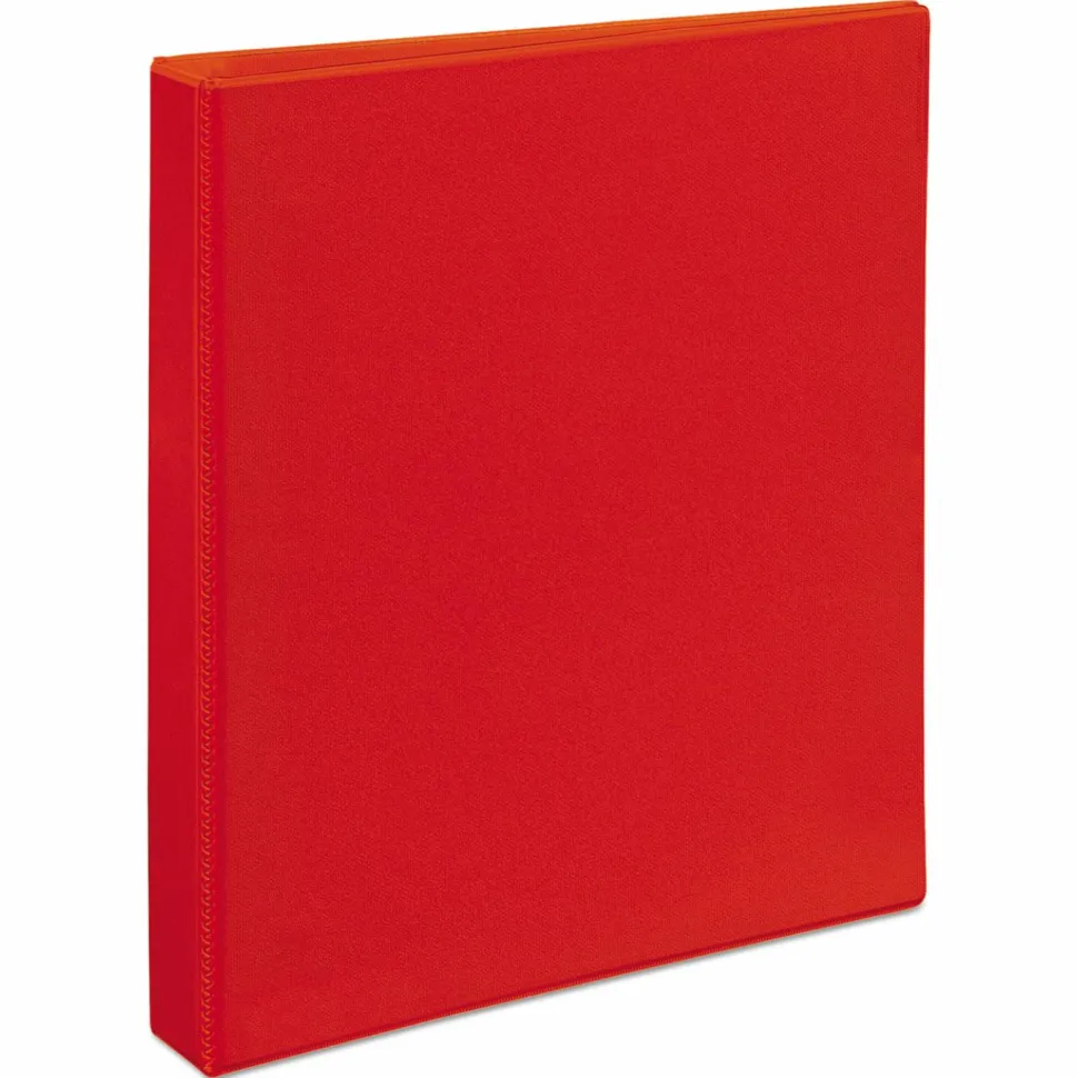 Avery Heavy-Duty View 3-Ring Binder With Locking One-Touch EZD Rings, 1" D-Rings, Red