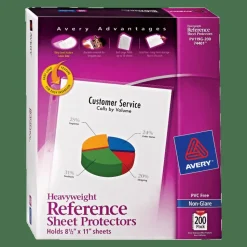 Avery Heavyweight Easy Load Non-Glare Sheet Protector Value Pack, Side: 3-Hole Punched, Top Load 8.5 x 11 Insert, Clear, 200/Box