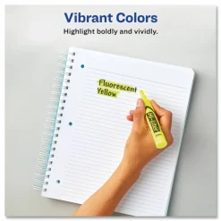 Avery Hi-Liter Desk Style Highlighters, Chisel Point, Fluorescent Yellow, Box Of 36