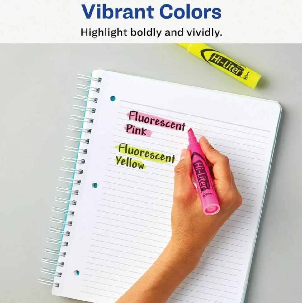 Avery Hi-Liter Desk Style Highlighters, Chisel Tip, Assorted Colors, Pack Of 24