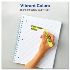 Avery Hi-Liter Highlighters, SmearSafe, Chisel Tip, Desk-Style, Fluorescent Pink, Box Of 12