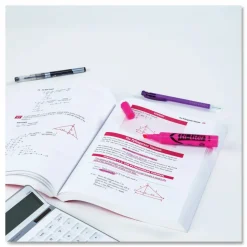 Avery Hi-Liter Highlighters, SmearSafe, Chisel Tip, Desk-Style, Fluorescent Pink, Box Of 12