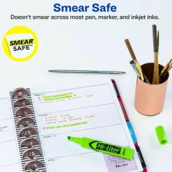 Avery Hi-Liter Highlighters, SmearSafe, Chisel Tip, Desk-Style, Fluorescent Green, Box Of 12