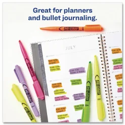 Avery Hi-Liter Pen Style Highlighters - Chisel Point Style, 6/Pack