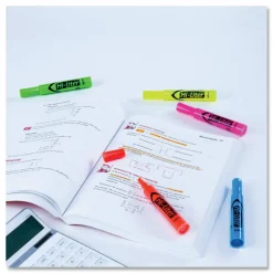 Avery Hi-Liter SmearSafe Highlighters, Chisel Tip, Desk-Style, Assorted, Pack Of 12 Highlighters