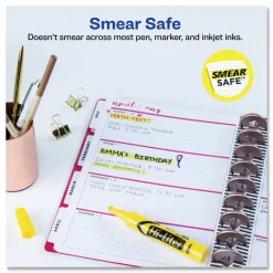Avery Hi-Liter SmearSafe Highlighters, Chisel Tip, Desk-Style, Yellow, Pack Of 12 Highlighters