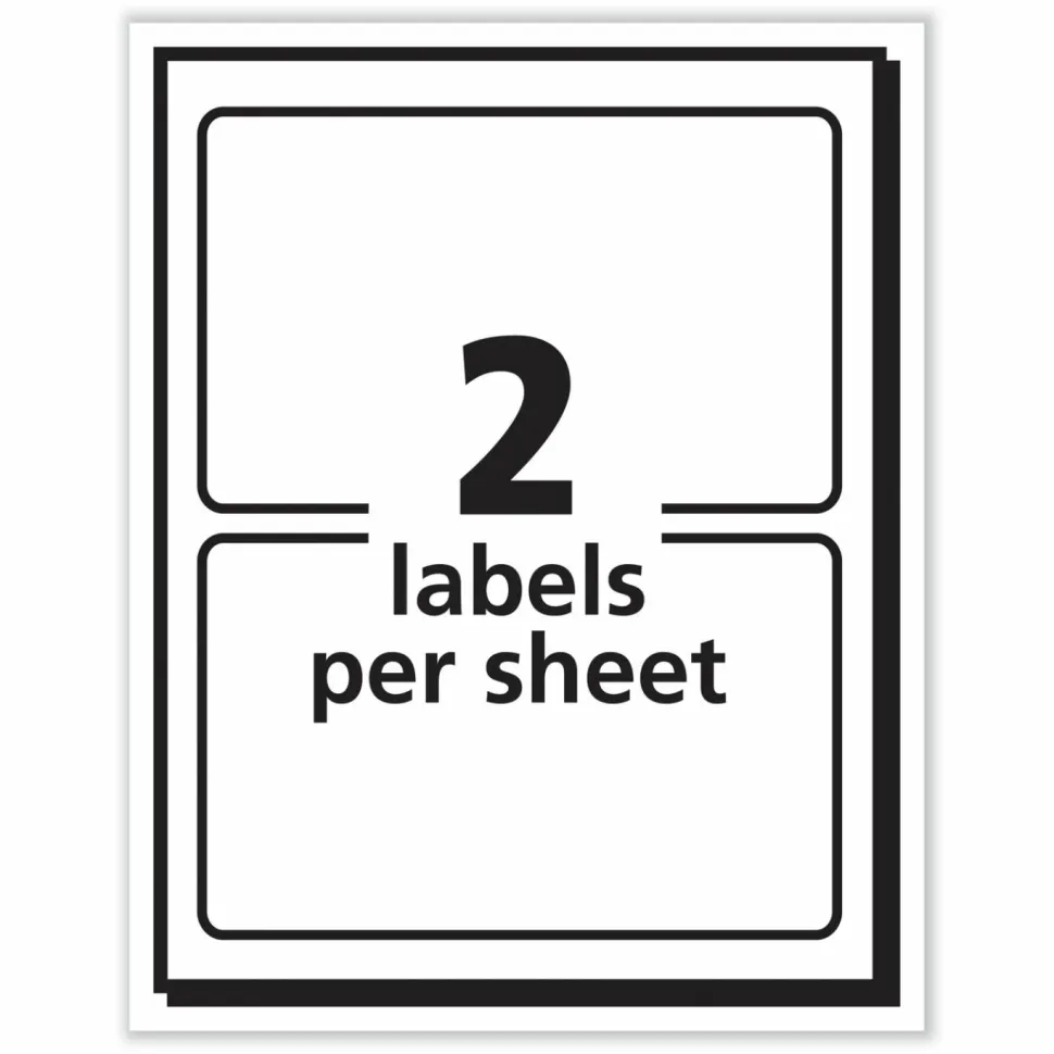 Avery Name Tags, 05144, 2-1/3" x 3-3/8", White With Blue Border, 100 Removable Name Badges