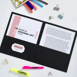 Avery 2-Pocket Folders, Letter Size, Black, Pack of 25