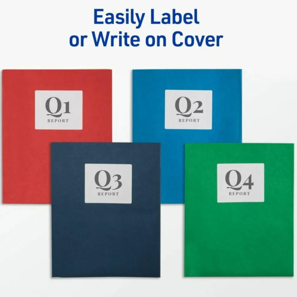 Avery 2-Pocket Folders With Fasteners, Letter Size, Red, Pack Of 25