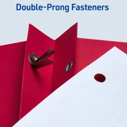 Avery 2-Pocket Folders With Fasteners, Letter Size, Red, Pack Of 25