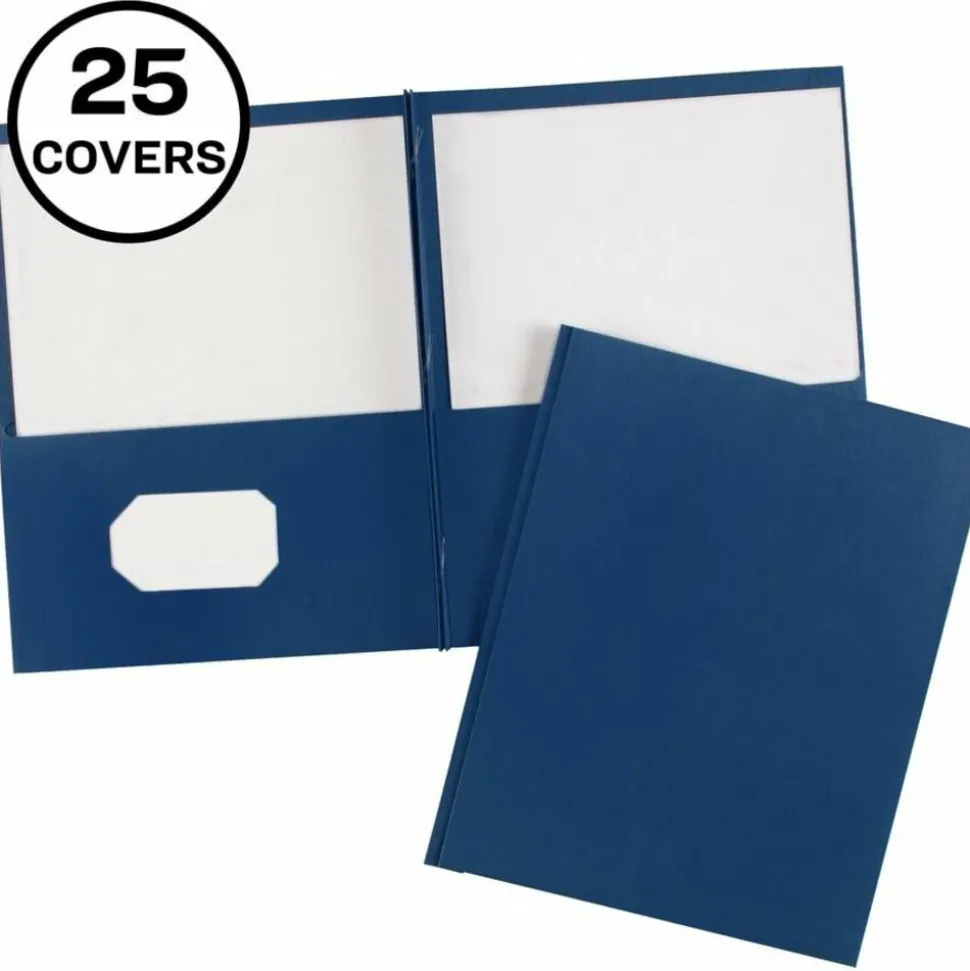 Avery 2-Pocket Folders With Fasteners, Letter Size, Dark Blue, Pack Of 25