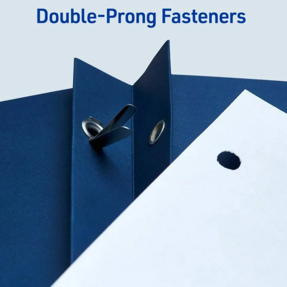 Avery 2-Pocket Folders With Fasteners, Letter Size, Dark Blue, Pack Of 25