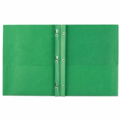 Avery 2-Pocket Folders With Fasteners, Letter Size, Green, Pack Of 25