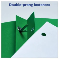 Avery 2-Pocket Folders With Fasteners, Letter Size, Green, Pack Of 25