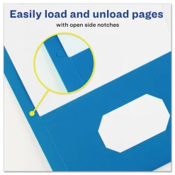 Avery 2-Pocket Folders With Fasteners, Letter Size, Light Blue, Pack Of 25