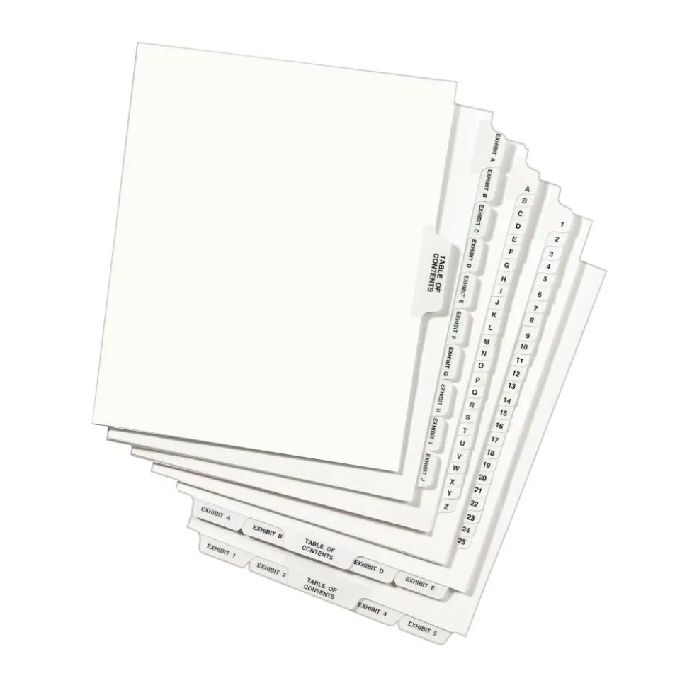 Avery Premium Collated Legal Dividers Avery Style, Side-Tab, 26-50 & Table Of Contents, 8-1/2" x 11"