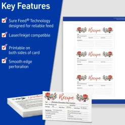 Avery Printable Index Cards With Sure Feed Technology, 3