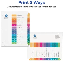 Avery Ready Index Table of Contents Dividers