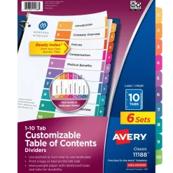 Avery Ready Index Table of Content Dividers