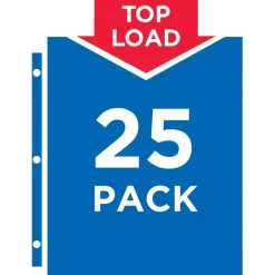 Avery Secure Top Super Heavyweight Diamond Clear Sheet Protector, Side: 3-Hole Punched, Top Load 8.5 x 11 Insert, Clear, 25/Pack