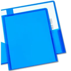 Avery Translucent Two Pocket Water Resistant Folder, 8-1/2" x 11", Blue, 1 Folder