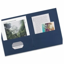 Avery Two Pocket Folders, 8-1/2" x 11", Dark Blue, Box Of 25