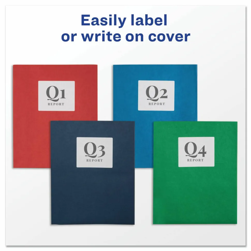 Avery Two Pocket Folders, 8-1/2" x 11", Dark Blue, Box Of 25
