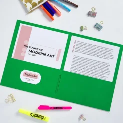 Avery Two-Pocket Folder, Accommodates (40) 11 x 8.5 Sheets, Green, 25/Box