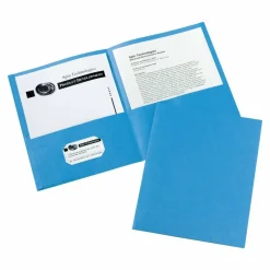 Avery Two-Pocket Folder, Accommodates (40) 11 x 8.5 Sheets, Light Blue, 25/Box