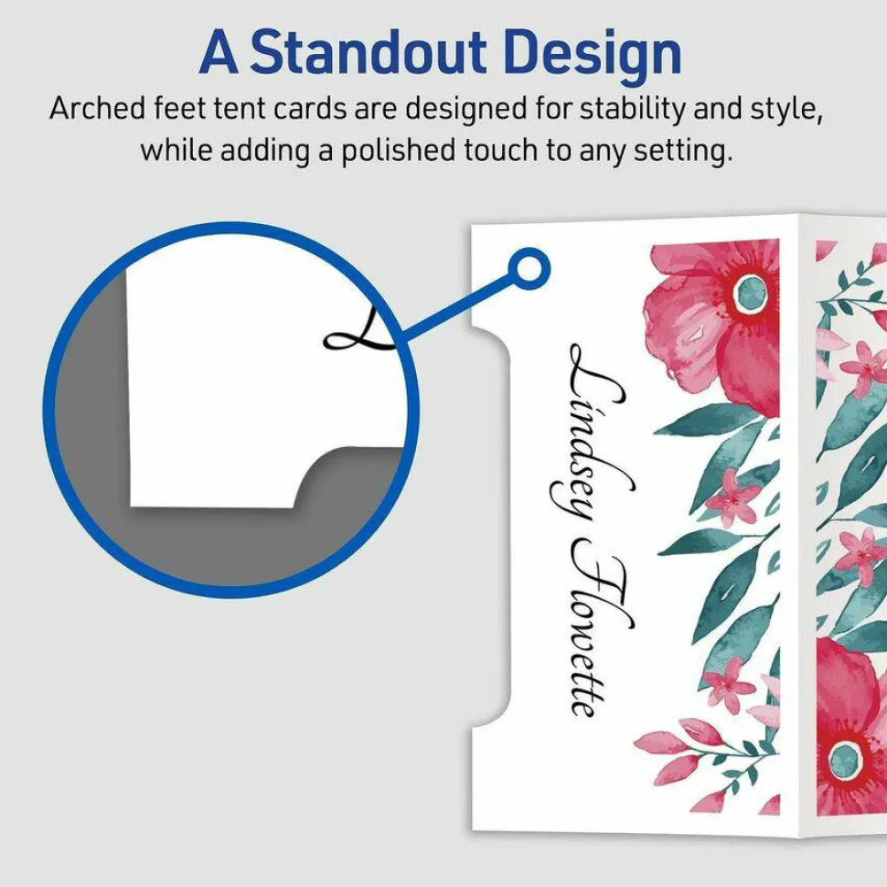 Avery Arched Place Cards, 2-1/16" x 3-3/4" , White, 100 Cards (35700)