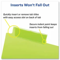 Avery Big Tab Insertable Plastic Dividers with Pockets