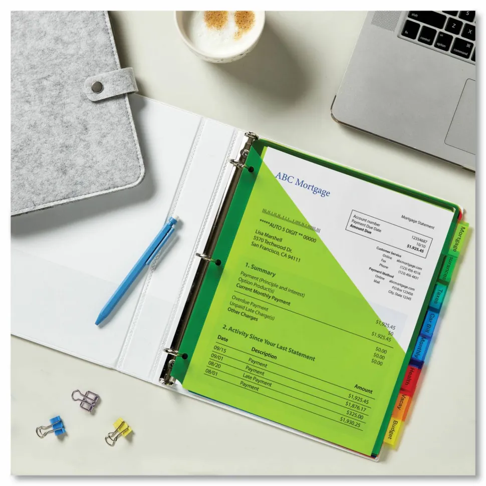 Avery Big Tab Insertable Plastic Dividers with Pockets