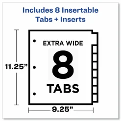 Avery Big Tab Insertable Plastic Dividers with Pockets
