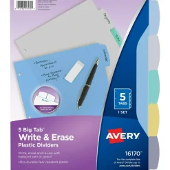 Avery Big Tab Write & Erase Plastic Dividers