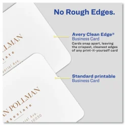 Avery Clean Edge Laser Printable Multipurpose Card, White, 35703